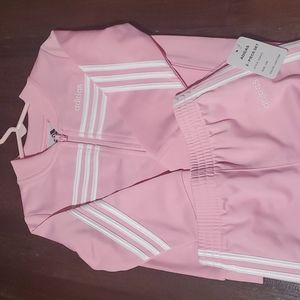 Nwt adidas track suit light pink with white 24M